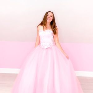 Sweet 16 or Prom Blush Pink Corset Princess Dress